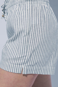 Linen Blend Striped Shorts MORE COLORS