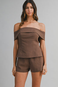 Rosie Linen Off Shoulder Set