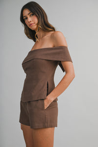 Rosie Linen Off Shoulder Set