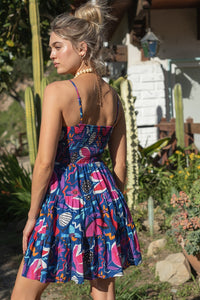 Sunkissed Bold Print Cut-Out Mini Dress