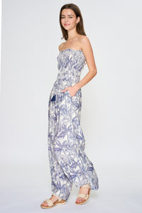 Tassels & Tropics Smocked Maxi Jumpsuit