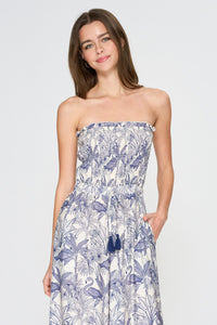 Tassels & Tropics Smocked Maxi Jumpsuit