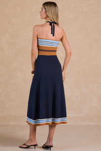 Terry Halter Strapless Maxi Dress