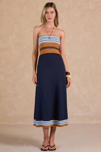 Terry Halter Strapless Maxi Dress