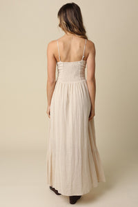 Capetown V-Neck Wooden Bead Strap Maxi Dress