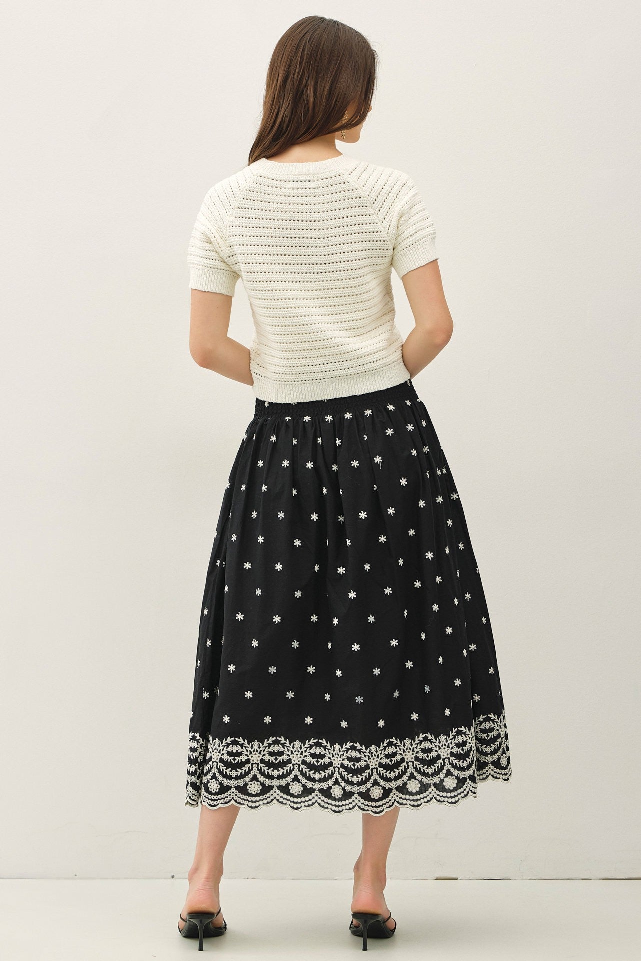 Eloise Textured Knit Puff Sleeve Cropped Cardigan