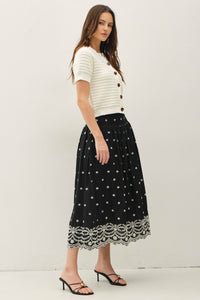 Eloise Textured Knit Puff Sleeve Cropped Cardigan
