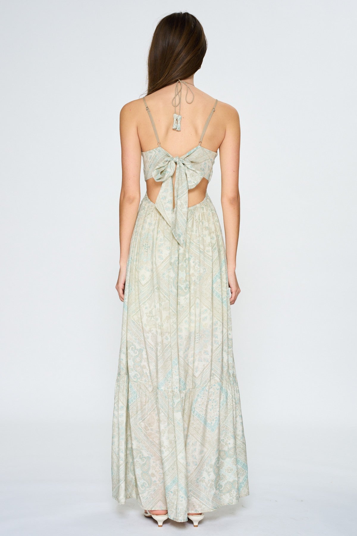 Vivienne Paisley Cutout Maxi Dress