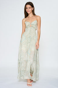 Vivienne Paisley Cutout Maxi Dress