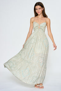 Vivienne Paisley Cutout Maxi Dress