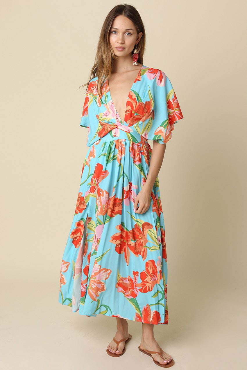 Luisa Deep V Maxi Dress