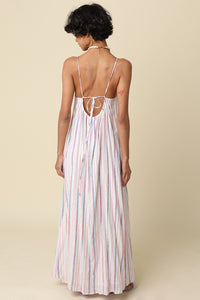 Eliza Open Back Striped Maxi Dress