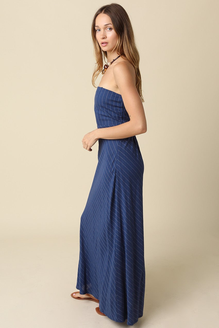 Harlow Stripe Strapless Maxi Dress