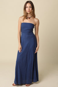 Harlow Stripe Strapless Maxi Dress