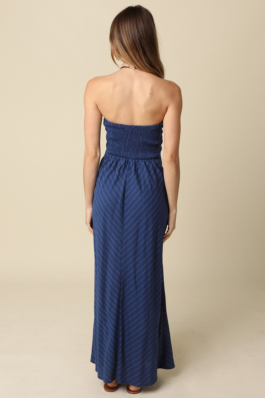 Harlow Stripe Strapless Maxi Dress