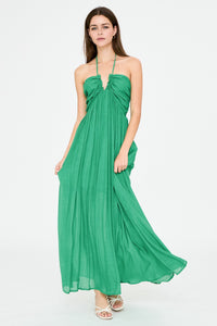 Emerald Halter Style Maxi Dress