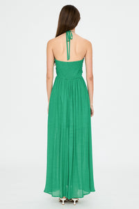 Emerald Halter Style Maxi Dress