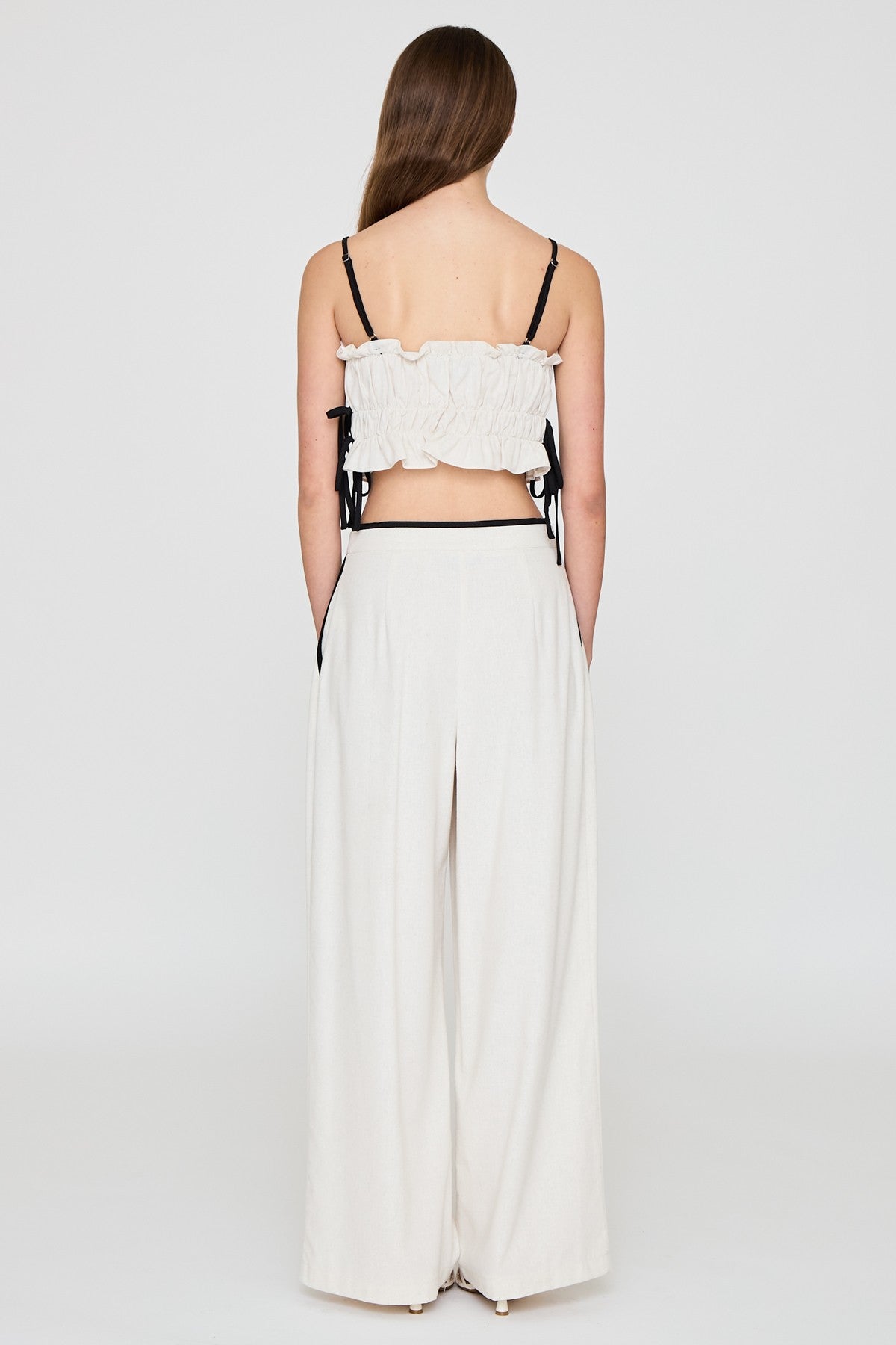 Mykonos Ruffle Crop Top & Wide Leg Pants Set