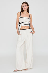 Mykonos Ruffle Crop Top & Wide Leg Pants Set