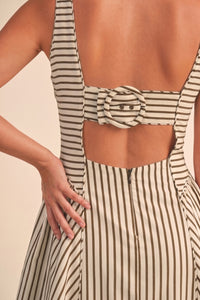 Savannah Stripe Fit & Flare Midi Dress