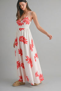Tropical Print Maxi Dress