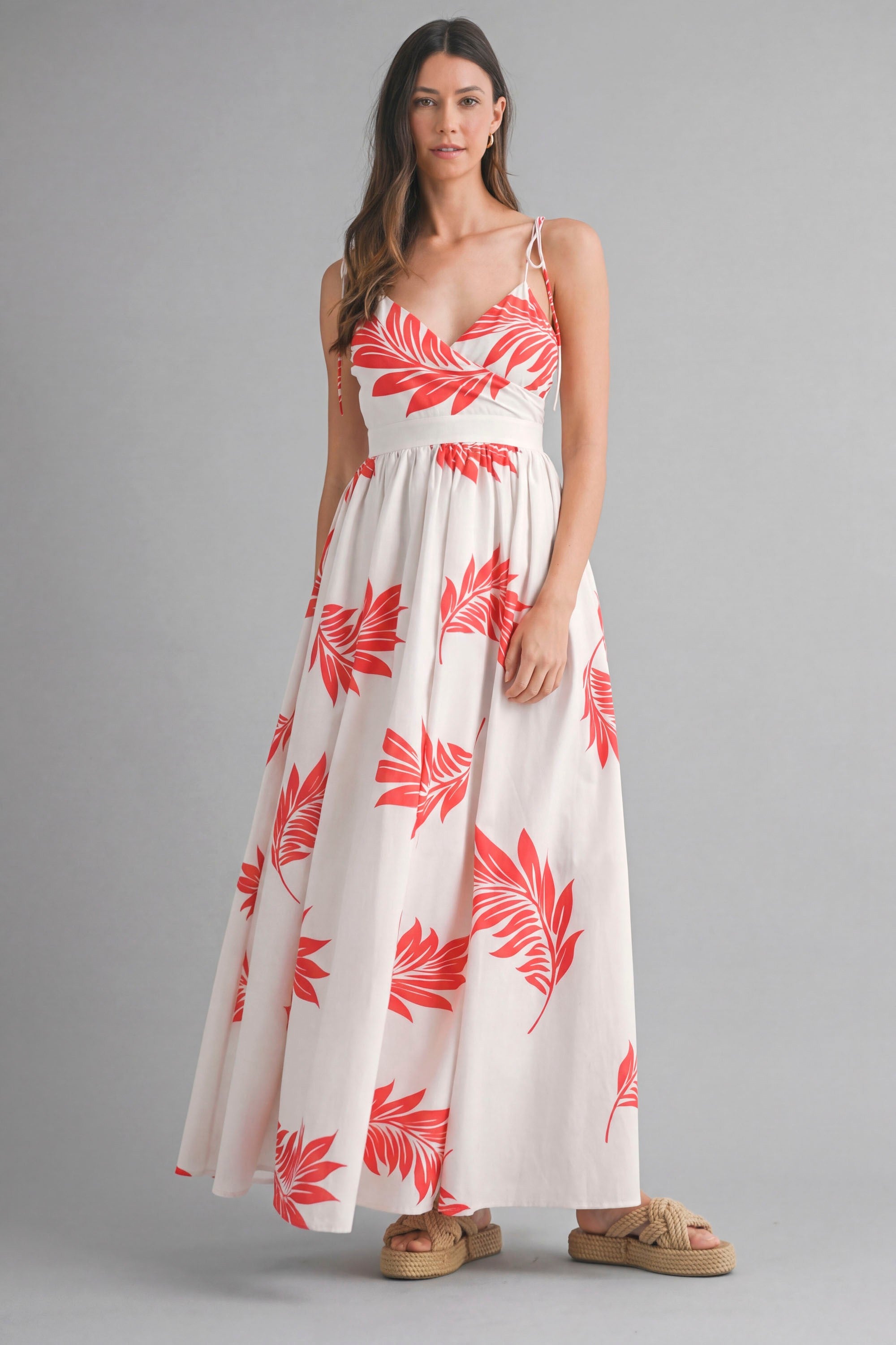 Tropical Print Maxi Dress