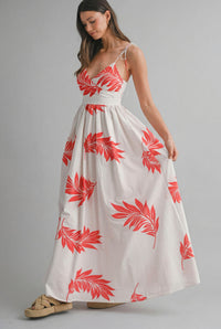 Tropical Print Maxi Dress