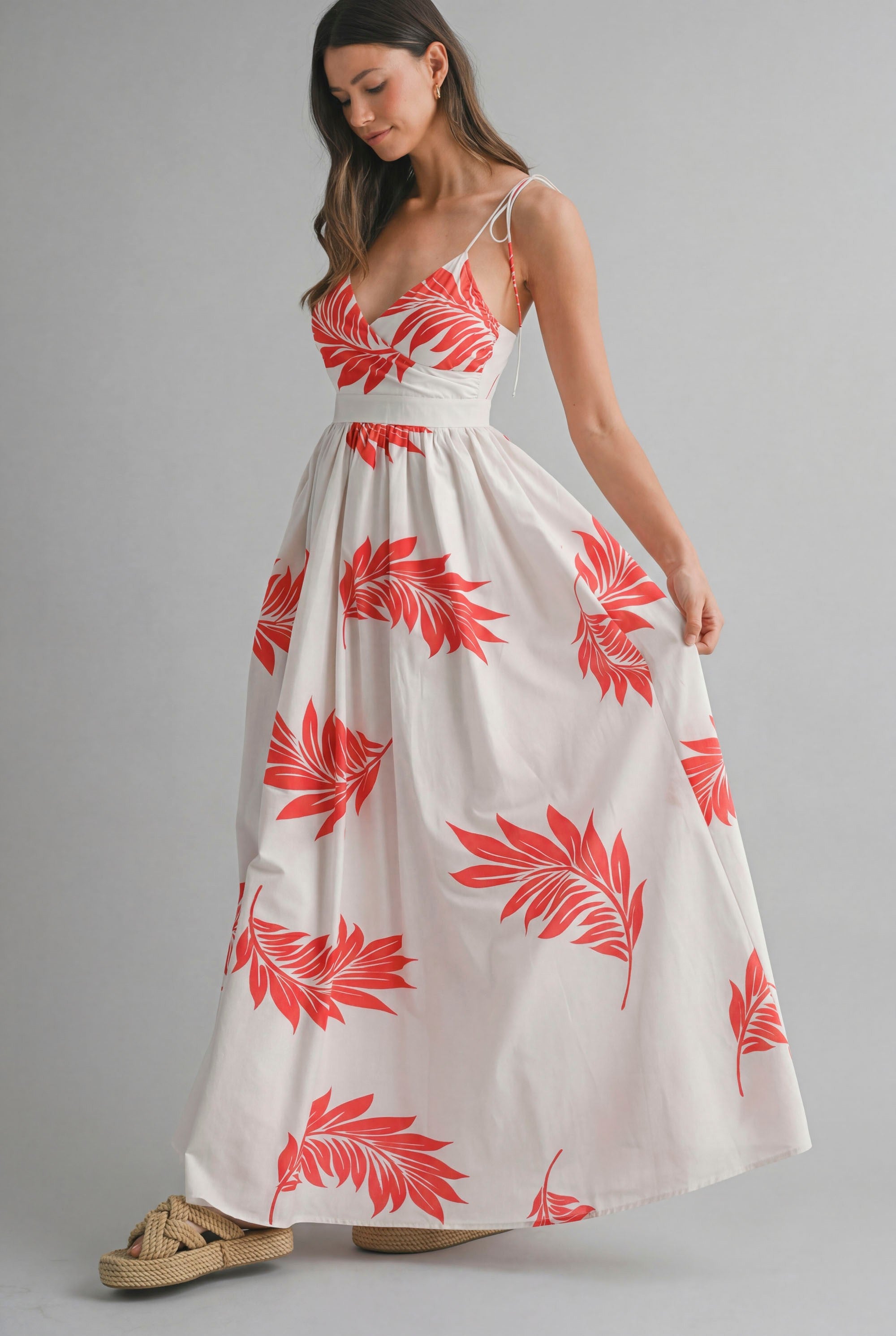 Tropical Print Maxi Dress