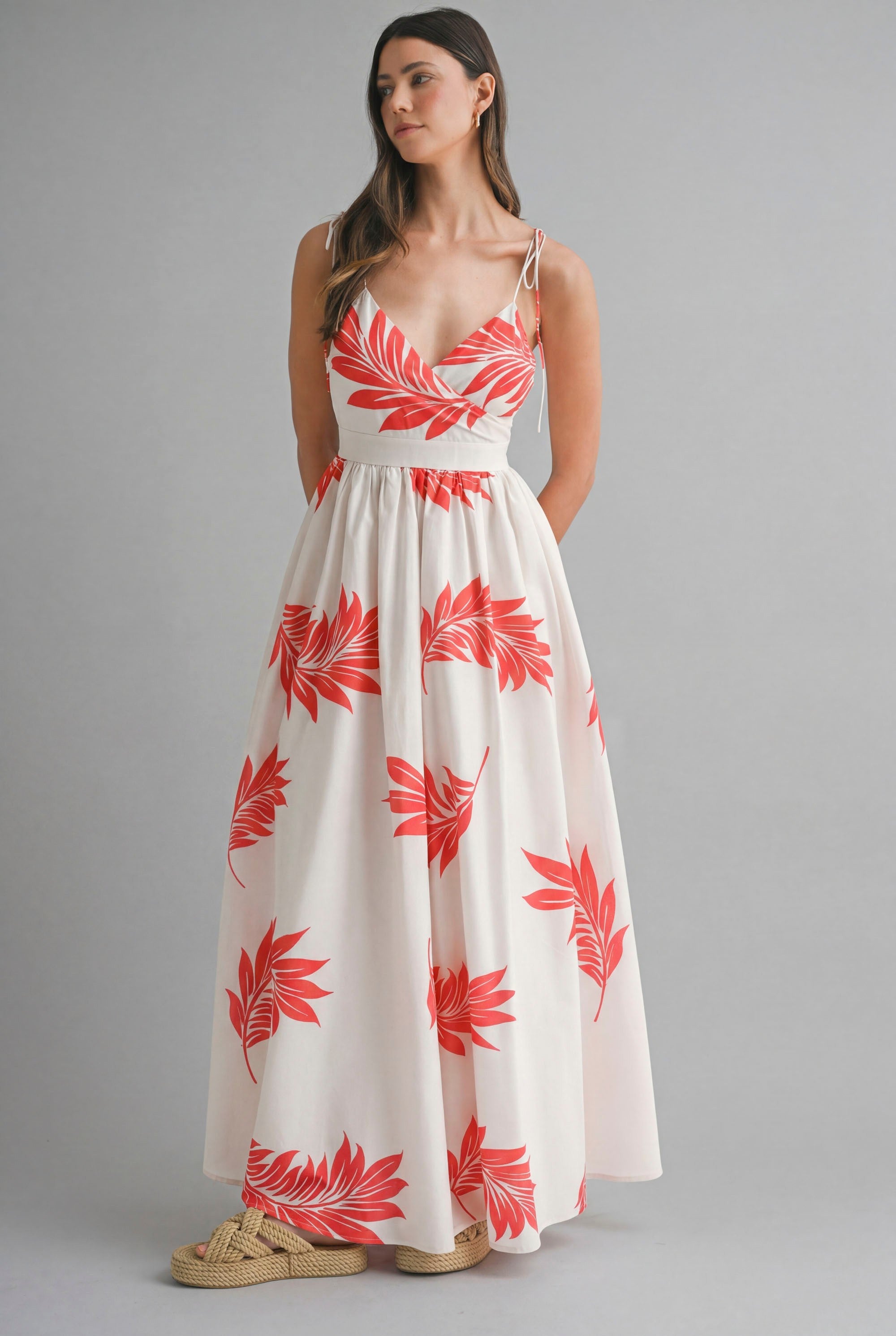 Tropical Print Maxi Dress