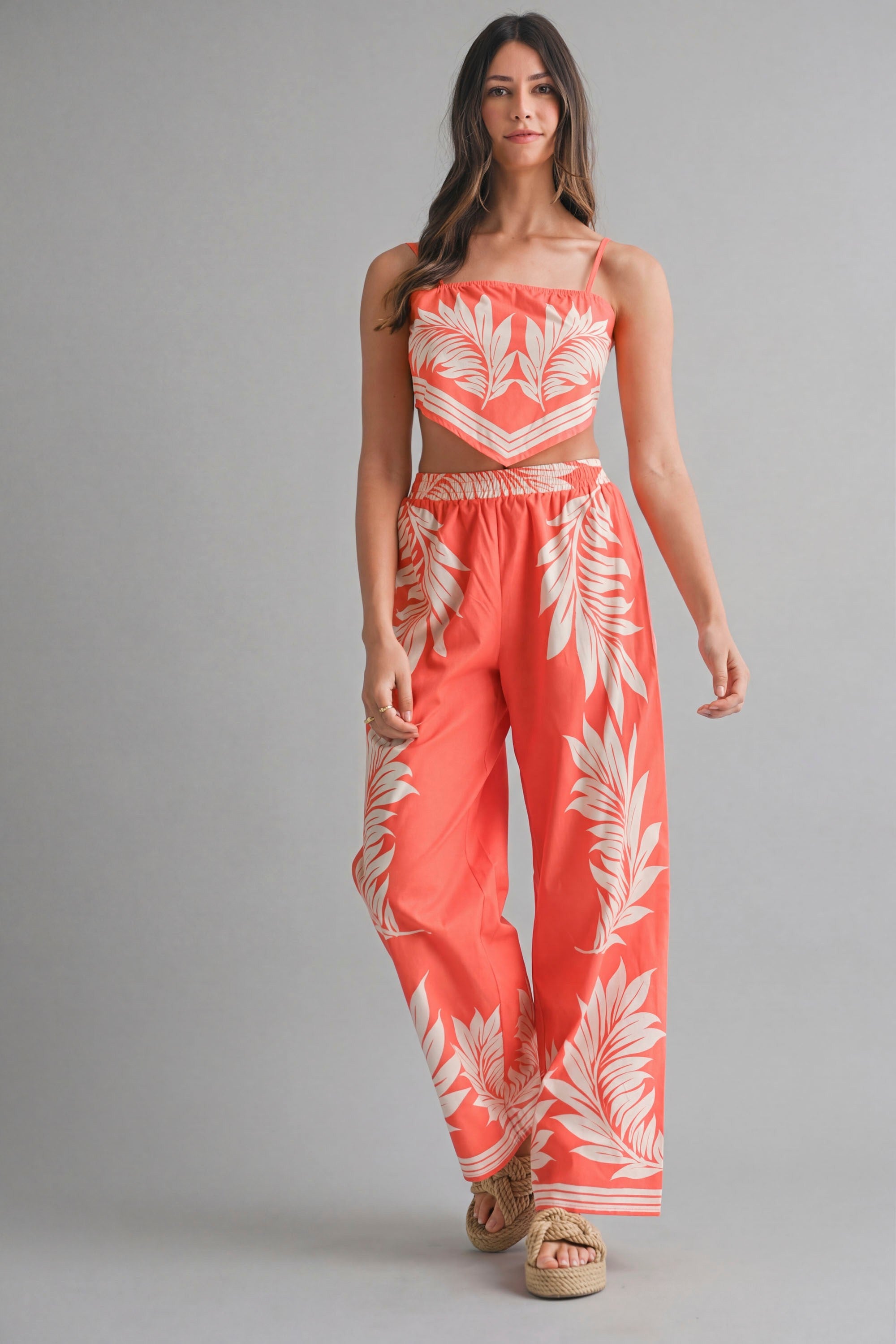 The Isle Life Two Piece Scarf Top and Pant Set