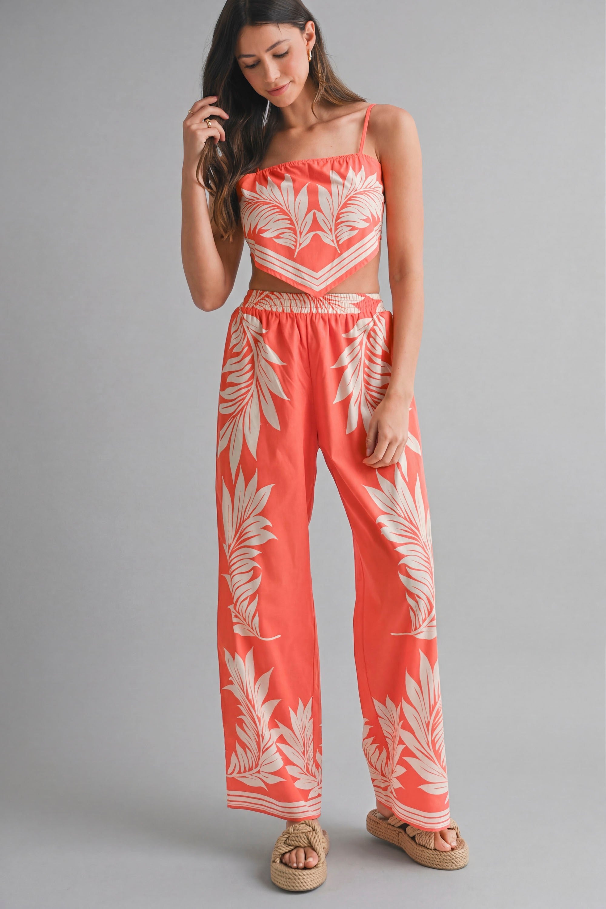 The Isle Life Two Piece Scarf Top and Pant Set