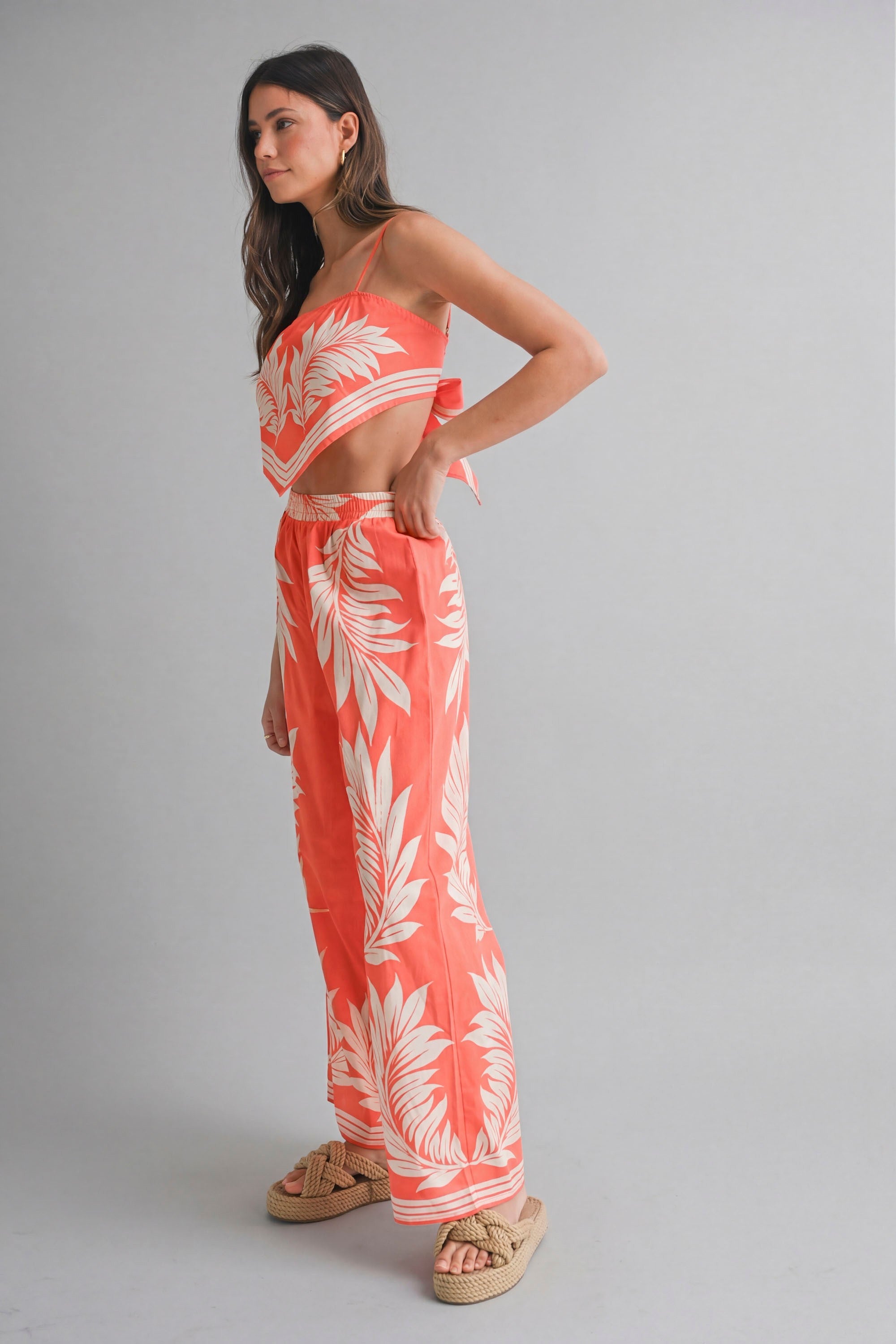 The Isle Life Two Piece Scarf Top and Pant Set