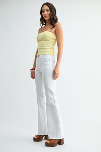 Super Stretch Flare White Denim