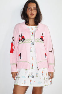 Hole in One Zip Front Graphic Sweater