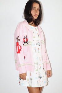 Hole in One Zip Front Graphic Sweater