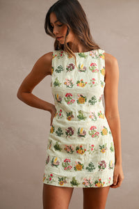 Genevieve Floral Embroidered Shift Mini Dress