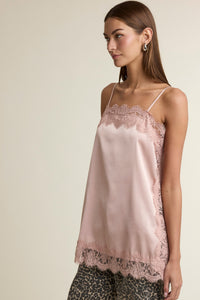 Rosalind Satin Lace Trim Cami Top