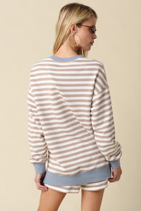 Aspen Stripe Lounge Top & Shorts Set