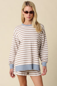 Aspen Stripe Lounge Top & Shorts Set