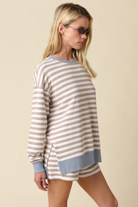 Aspen Stripe Lounge Top & Shorts Set