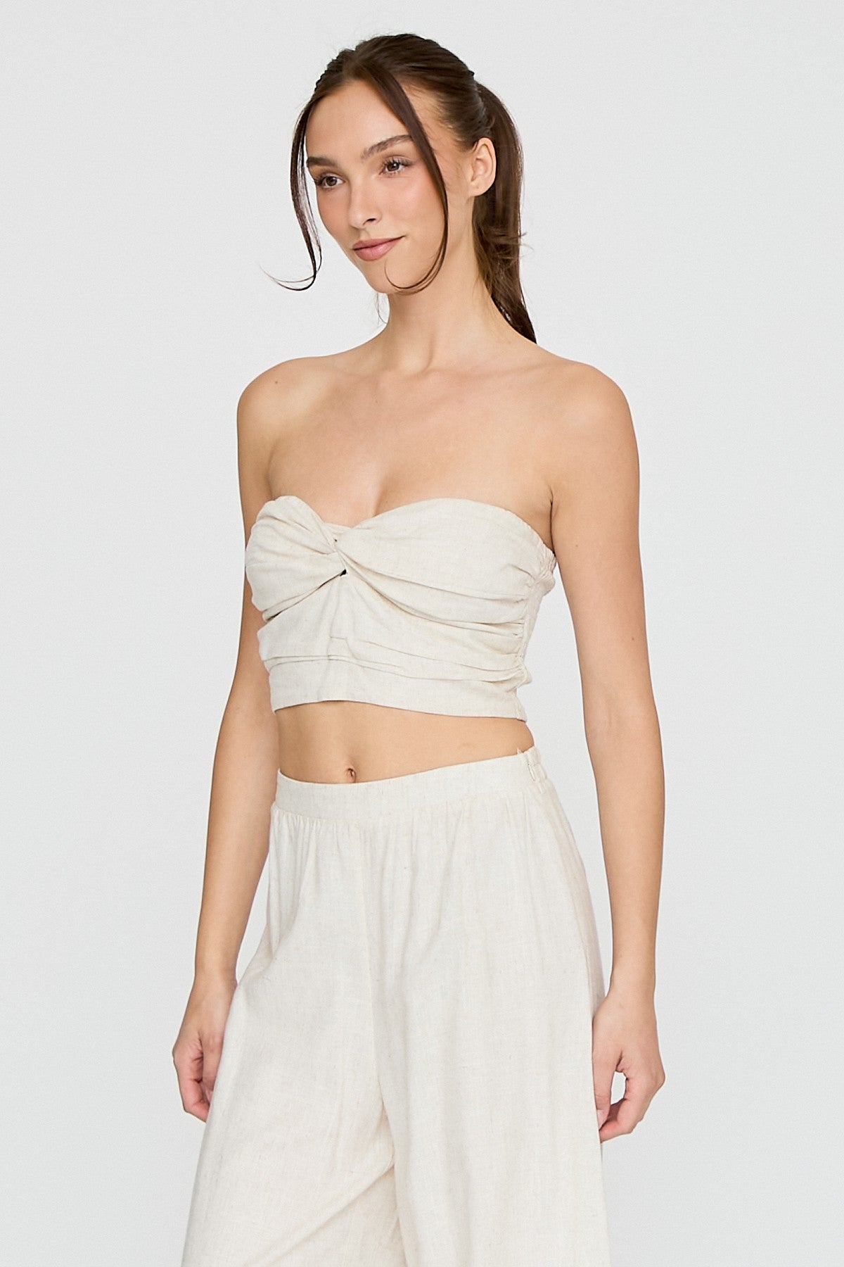 Sienna Twist Front Tube Top & Wide Leg Pants Set