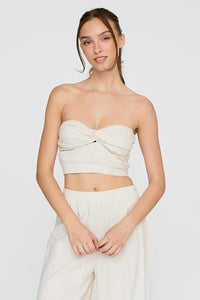 Sienna Twist Front Tube Top & Wide Leg Pants Set