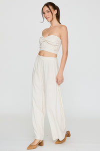 Sienna Twist Front Tube Top & Wide Leg Pants Set