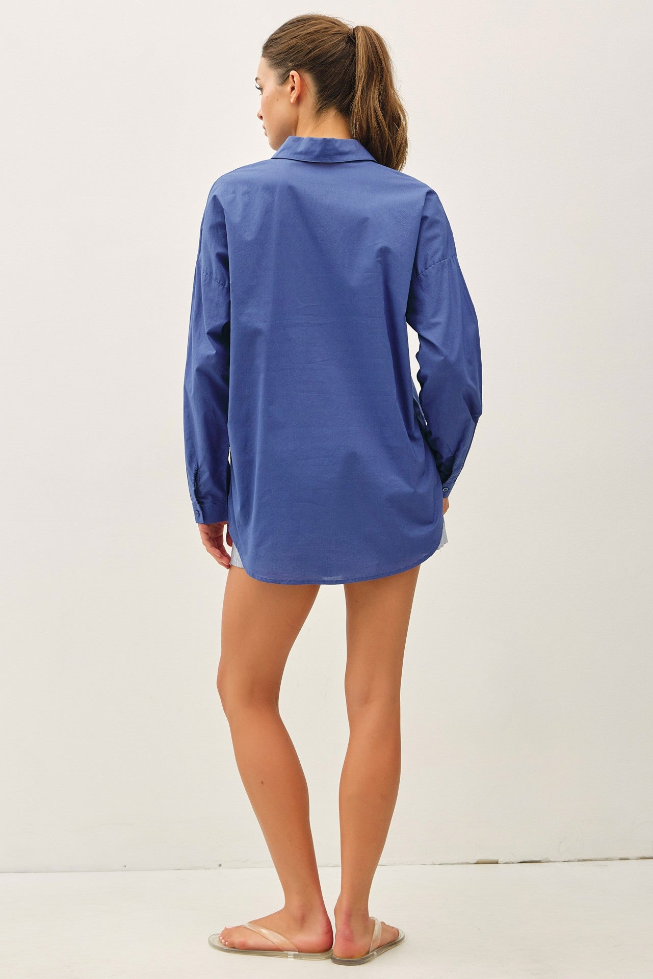 Breezy Day Oversized Cotton Button Down Shirt