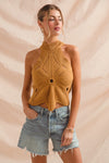 Flower Shape Halter Sweater Tank  MORE COLORS