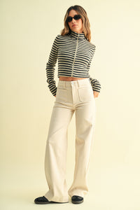 Patch Pocket Jeans in Dark Ecru