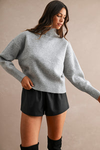 Moto Faux Leather Shorts in Black