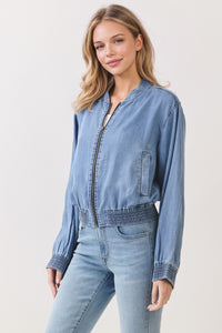Cloud Nine Tencel Denim Bomber Jacket