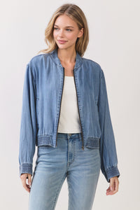 Cloud Nine Tencel Denim Bomber Jacket