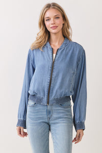 Cloud Nine Tencel Denim Bomber Jacket